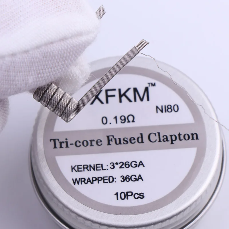 3xin 019 XFKM NI80 высокая плотность Clapton готовые катушки для электронной сигареты RDA RTA RBA атомайзер мод нагревательный провод - Цвет: 3xin 019