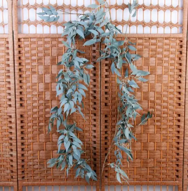 Grey green Искусственная ива лоза искусственное растение для украшения свадьбы plantas искусственные листья гирлянда ротанга lierre искусственное - Цвет: Grey green