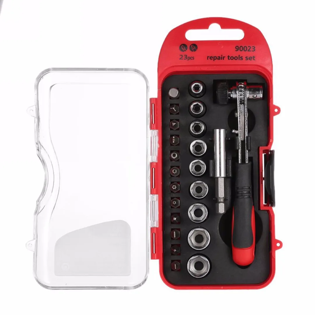 

23 In 1 Multi-functional Precise Mini Ratchet Screwdriver Bits Set Sockets Extension Rod Repair Tool Kit