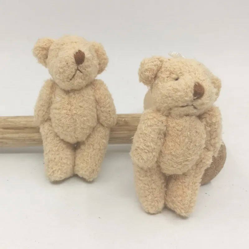 Cute Small Joint Teddy Bears Plush Toys Mini Stuffed Jointed Bear Ted Dolls DIY Bouquet Wedding Party Decor 6cm 50pcs/lot | Игрушки и