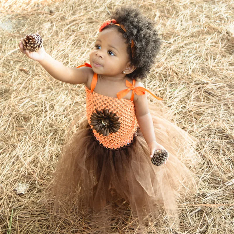 Разноцветные вязаные платья-пачки для маленьких девочек детские многослойные