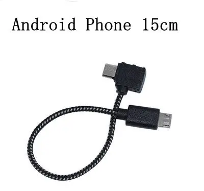 Android 15cm Spark пульт дистанционного управления кабель для передачи данных для DJI Spark провод Connet мобильный телефон планшет передача Android Micr USB/type-c дроны - Цвет: Android 15cm