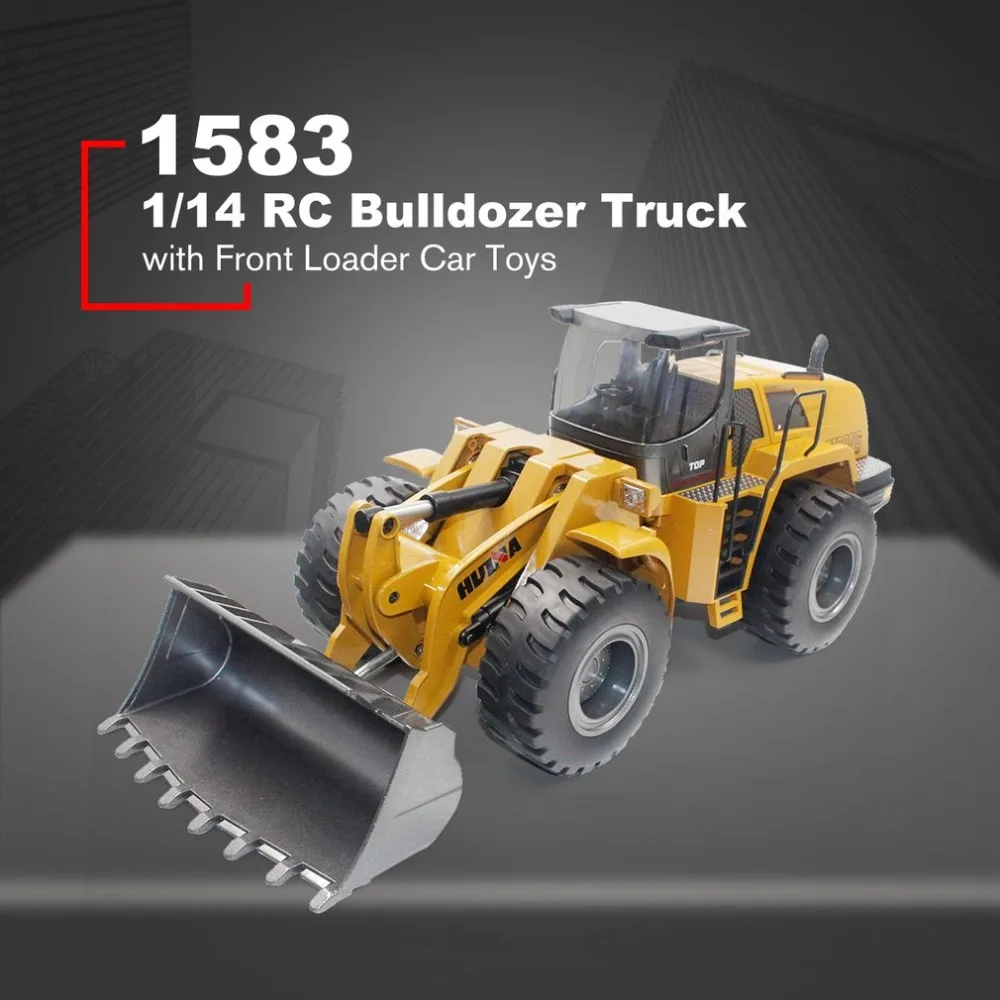 HUINA TOYS 1583 1/14 10CH Сплав RC бульдозер грузовик с фронтальным погрузчиком Инженерная