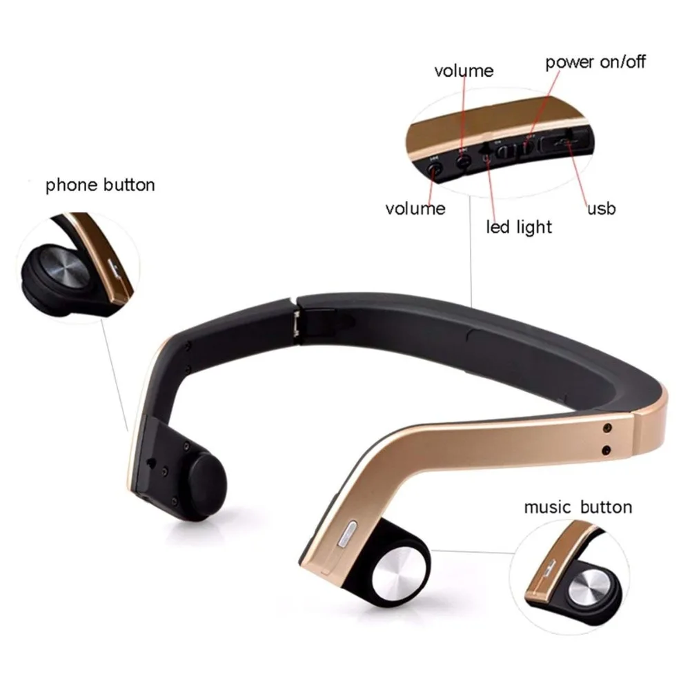 Костные проводящие наушники ZD100 4,0 стерео беспроводные Bluetooth уличные спортивные басовые наушники и микрофон мобильный телефон