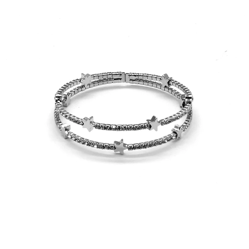 SANYU Fit Pandora Bracelet 2019 New Fashionable Not Silver Five-pointed Star Bangles Temperament Auden Drill White Steel BR-1611 | Украшения