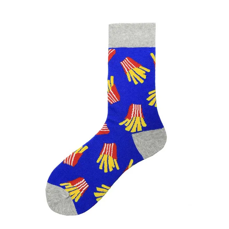 Harajuku счастливые мужские носки забавный чесаный хлопок Снэк фруктовый узор