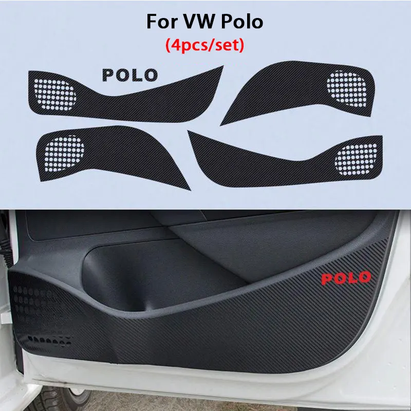 Mcrea авто дверь антиударная площадка коврик наклейки для Volkswagen VW Tiguan Polo Golf 7 MK7 Jetta 6 MK6 Passat B8 Bora Santana - Название цвета: For Polo 2012-2017