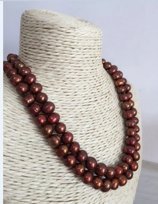 elegant 10-11mm south sea baroque chocolate pearl necklace 38&quot925silver | Украшения и аксессуары