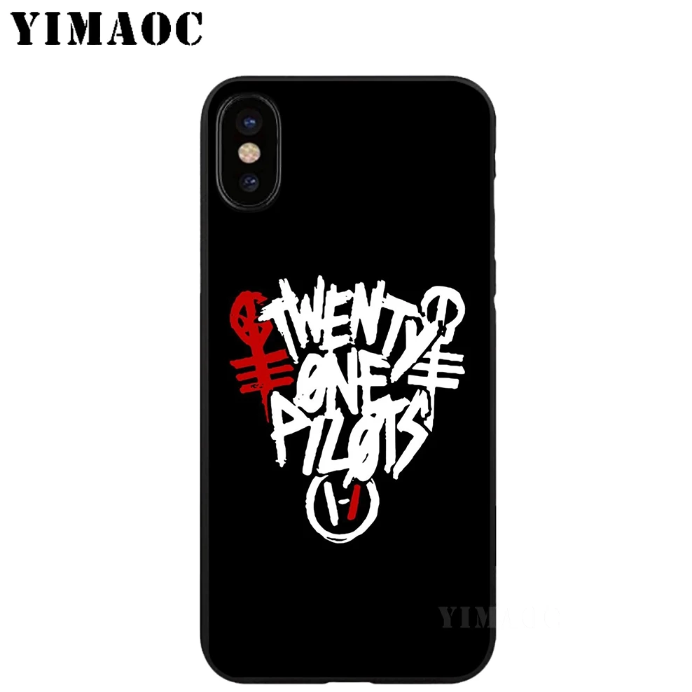 Мягкий Черный силиконовый чехол YIMAOC Twenty One Pilots из ТПУ для iPhone X или 10 8 7 6 6S Plus 5 2 SE Xr Xs