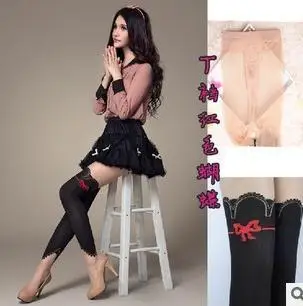W024 red VISNXGI, новинка, черные, белые, кошачий хвост, лоскутные колготки с Тоторо, бархатные тату чулки, женские колготки, колготки, сексуальные колготки - Цвет: W024 red