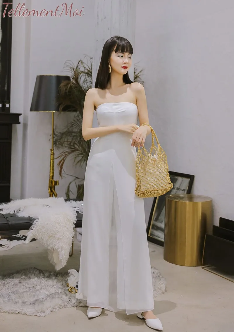 Bodycon Jumpsuit Women Elegant Wide Leg Off Shoulder High Waist Jumpsuits Solid One Piece Rompers Pants Celebrity Party Playsuit | Женская