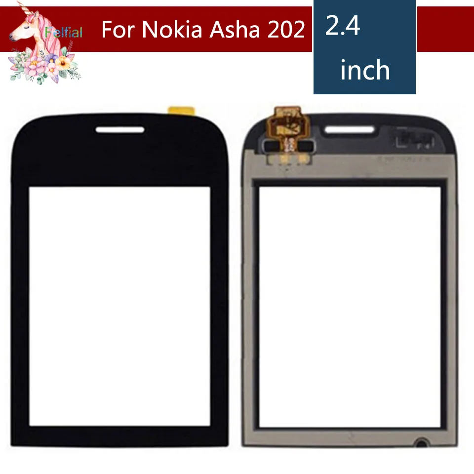 2 4 &quotдля Nokia Asha 202 203 2020 N202 ЖК сенсорный экран дигитайзер Датчик внешнее стекло