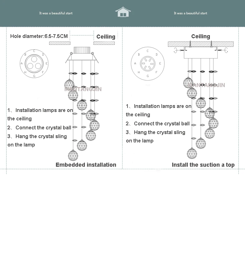Миниатюрный Современный хрустальный потолочный светильник лампа со спиральным