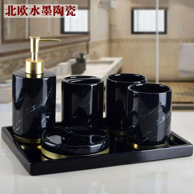 5 комплектов керамических принадлежностей для ванной комнаты чистящие