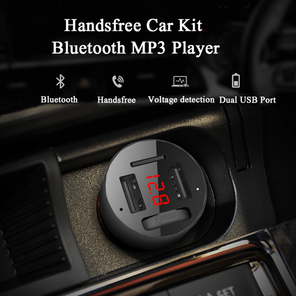 JINSERTA беспроводной Bluetooth FM передатчик модулятор Handsfree автомобильный комплект радио адаптер MP3 плеер двойной USB зарядное устройство Поддержка TF карты