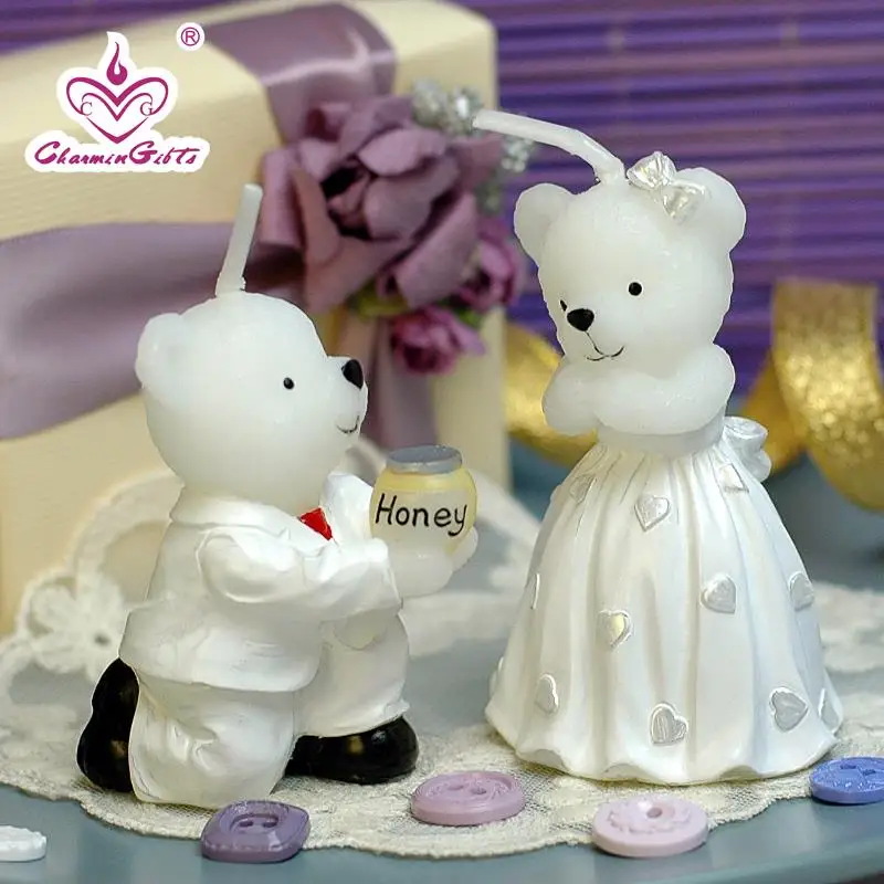 Мишка брак предложение формы свечи в подарочной коробке Свадебная вечеринка