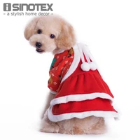 snowflake dog clothes pet fur lining redwhite sweety apparel clothing button puppy dog cotton skirt cat coat suit