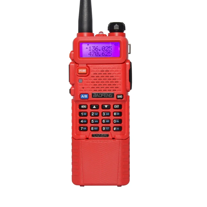 Красный Baofeng UV-5R портативная рация 3800 мАч 5 Вт VHF UHF Двухдиапазонная портативная рация UV5R двухсторонняя Ham CB радио коммуникатор - Цвет: Красный