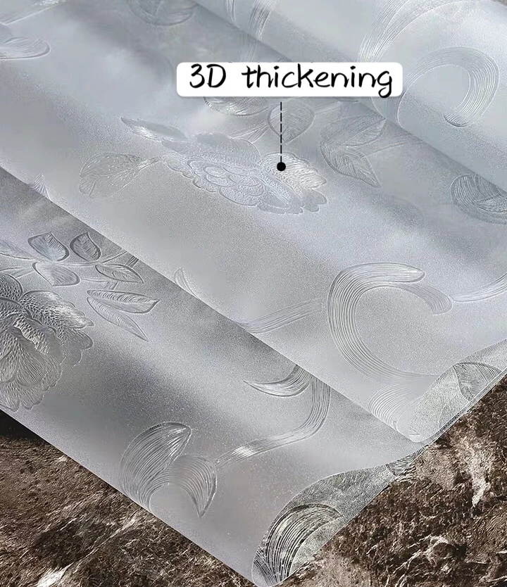 Оконная стеклянная пленка без клея 3D статическая многоразовая тисненая оконная