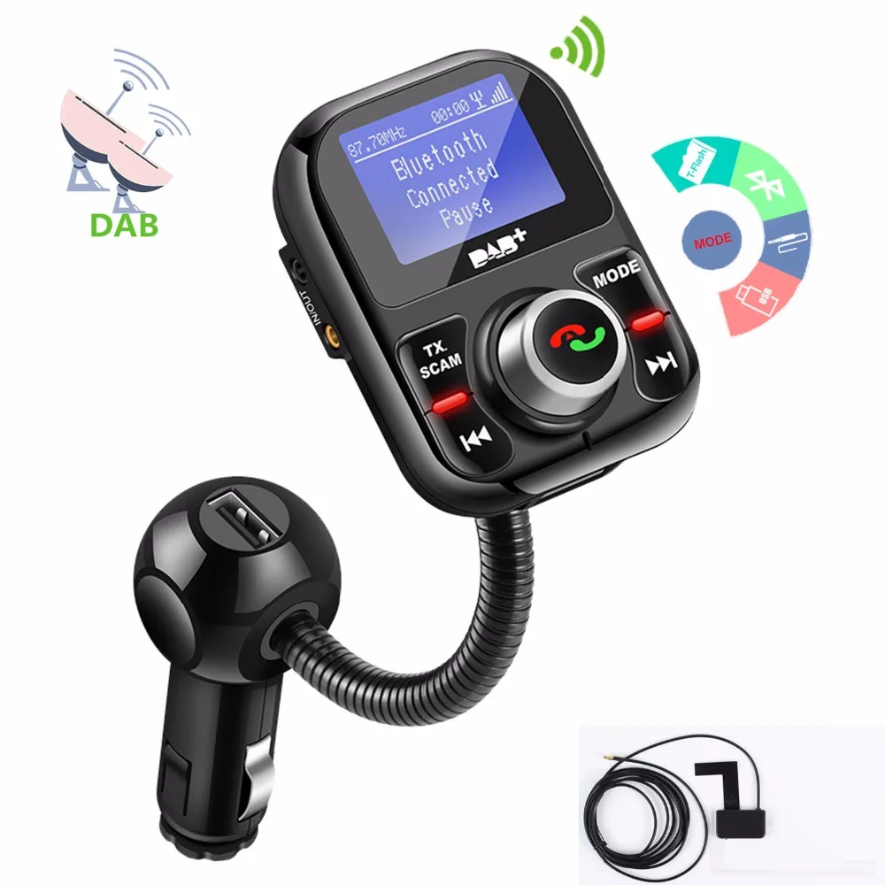 Автомобильный цифровой радиопередатчик DAB fm-передатчик Bluetooth комплект громкой