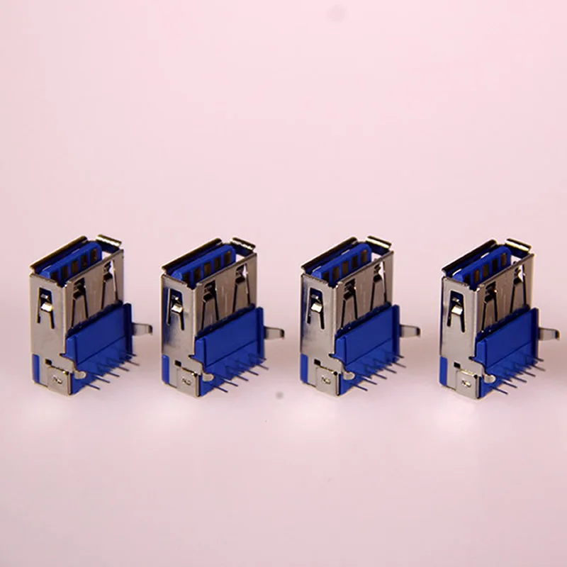 100 шт./лот USB3.0 AF 90 градусов разъем для монтажа на печатную плату A Тип гнездо правый