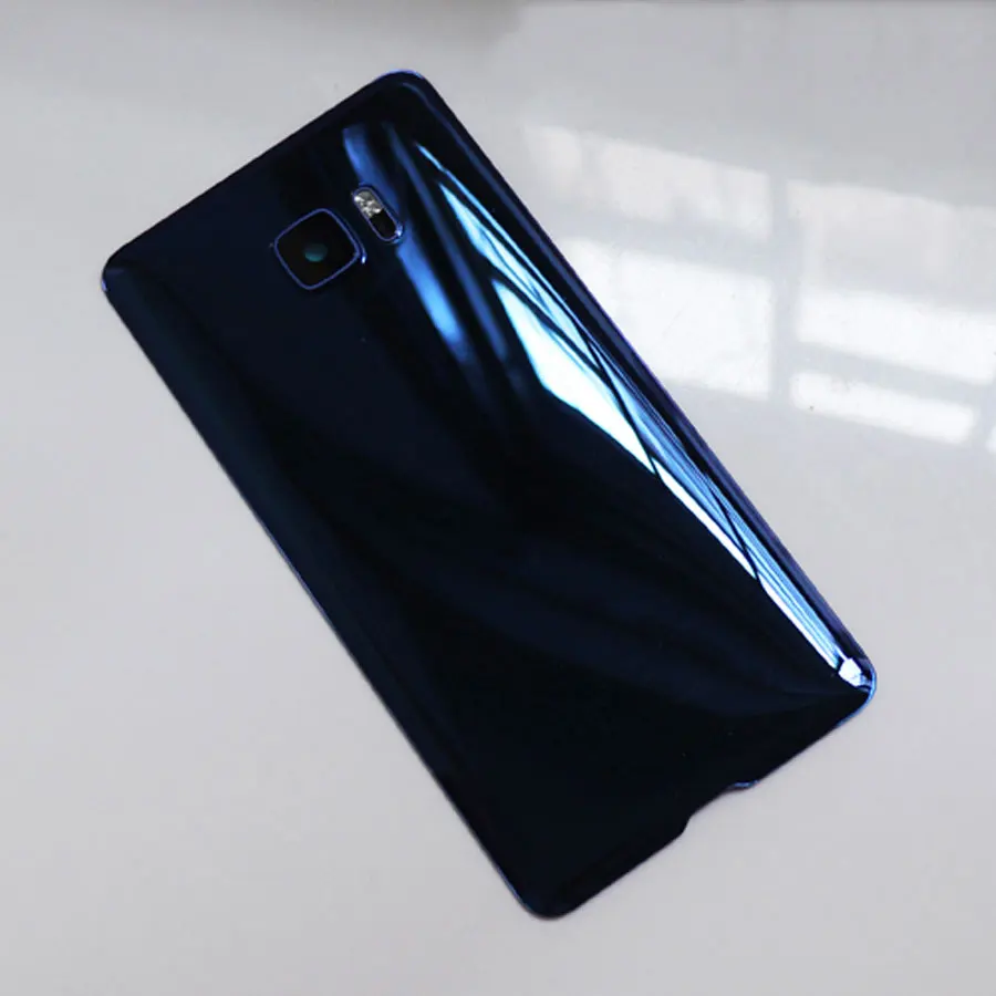 Sapphire Blue Материал стекло для htc U Ultra U1 задняя крышка корпуса задняя крышка батарейного отсека чехол+ объектив камеры запасные части - Цвет: Sapphire Blue
