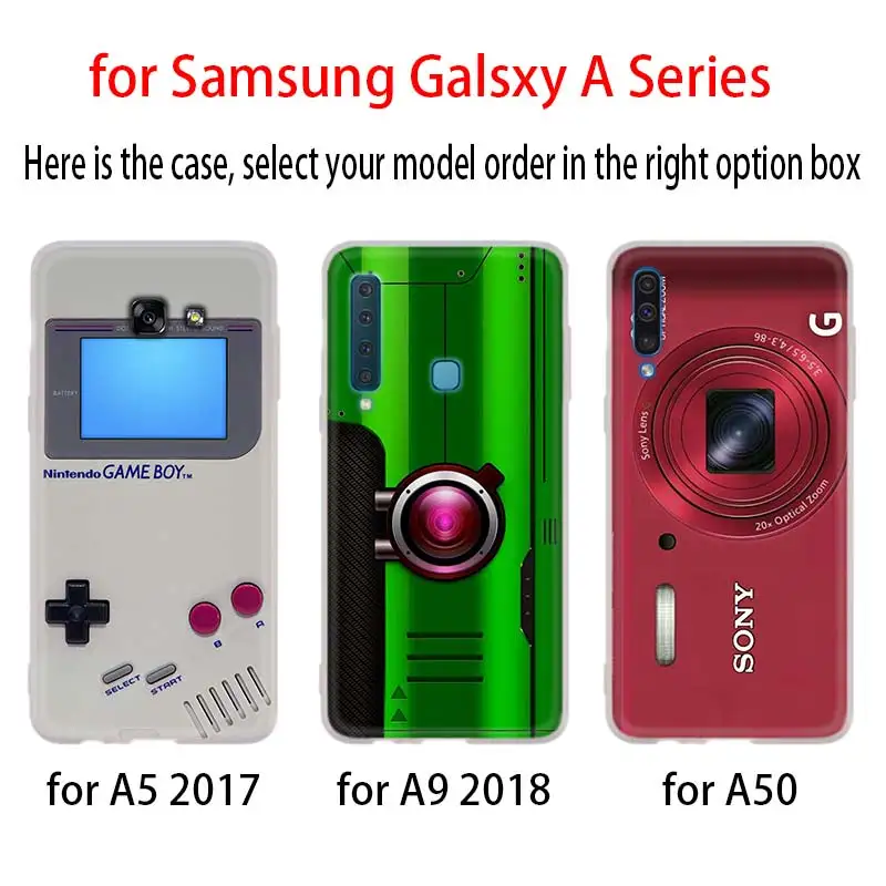 3D винтажная пленка камера Чехол Gameboy для Samsung Galaxy A8 A6 Plus A9 A5 A3 A7 2018 2017 2016 A50 A30 A40 A70 A10 A2