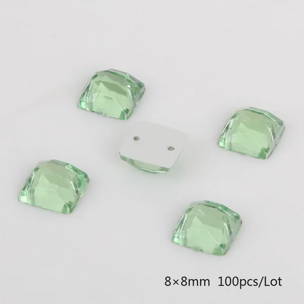 Grass Green Круглые/квадратные/в форме конского глаза Хрустальные акриловые бусины с плоской задней стороной две бусины с отверстиями для самостоятельного изготовления ювелирных изделий Аксессуары для рукоделия - Цвет: Grass Green