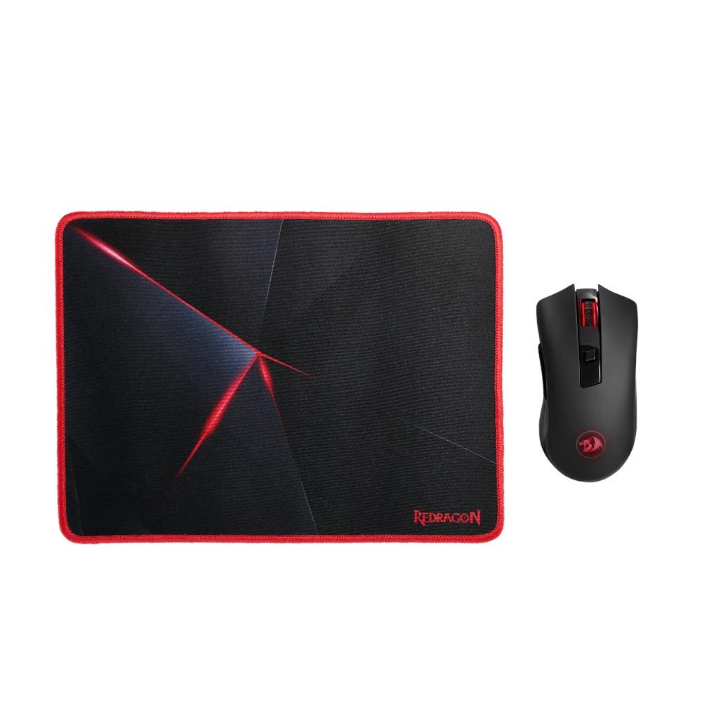 Redragon M652-BA, Беспроводная игровая мышь и коврик для мыши, комбо, 2,4G, беспроводные оптические мыши с usb-приемником, 2400 dpi и набор ковриков для мыши