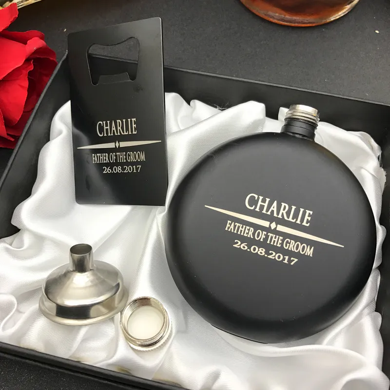 Новая Выгравированная фляжка 5oz или 5oz withe открывалка для бутылок набор мужской подарок, лучший подарок для мужчин
