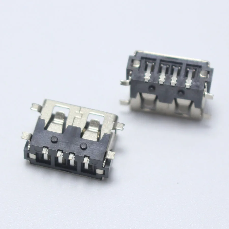 4 шт. SMD usb type A гнездовой разъем 4PIN AF 10,0 PCB монтажный Разъем черный плоский край DIY ремонт телефона игрушки запчасти