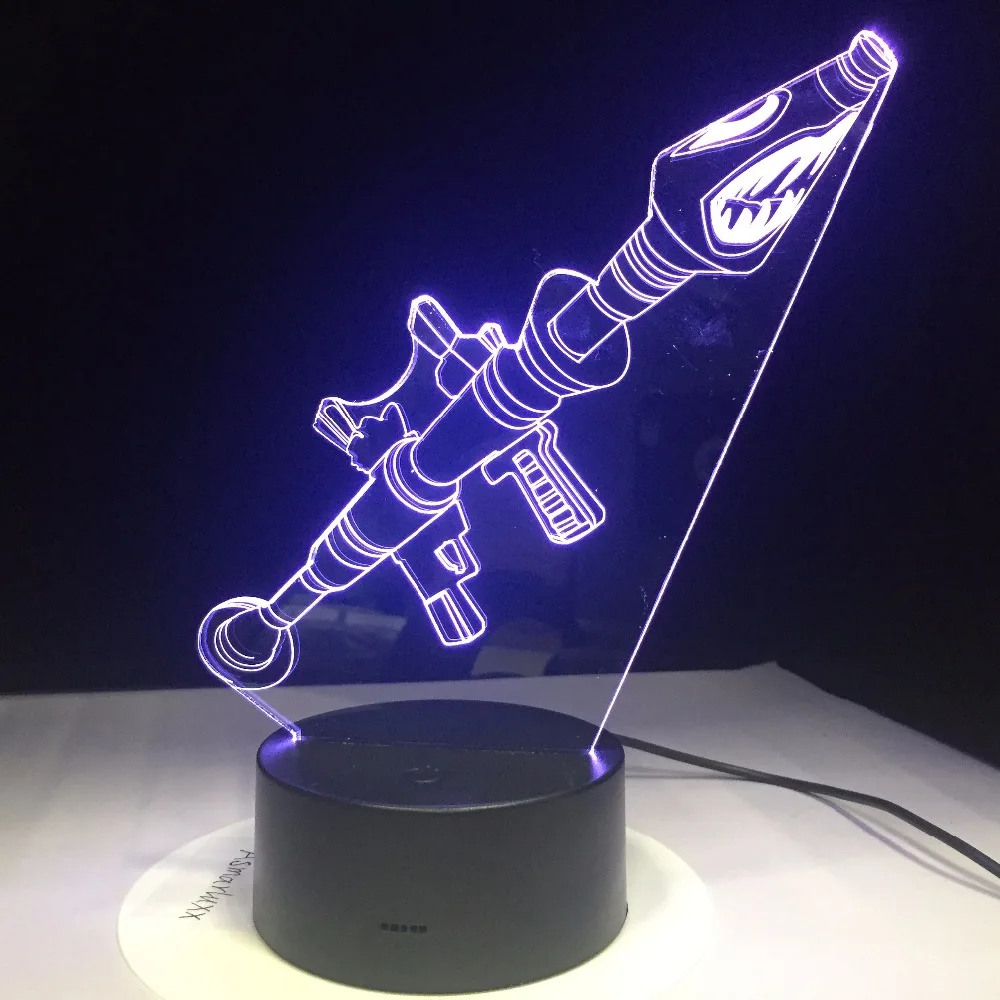 Шрам M4A1 пистолет 3D лампа акриловый кристалл изменяемый RGB светодиодный