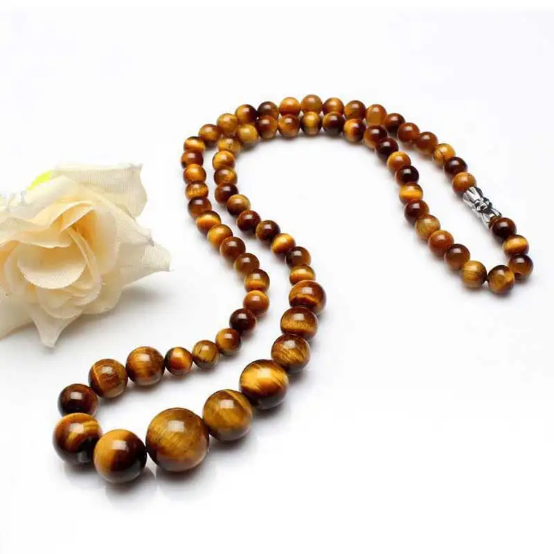 Kyszdl натуральный желтый тигровый глаз башня Форма ключицы Цепочки и ожерелья