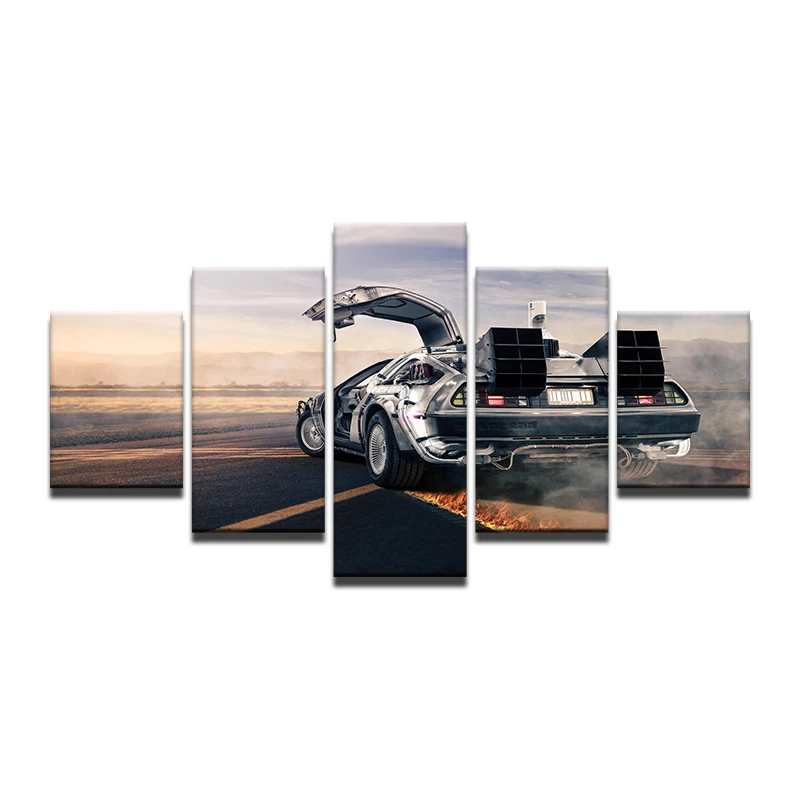 5 панелей рамка холст фотопечать автомобиль пламя шины печатные настенные