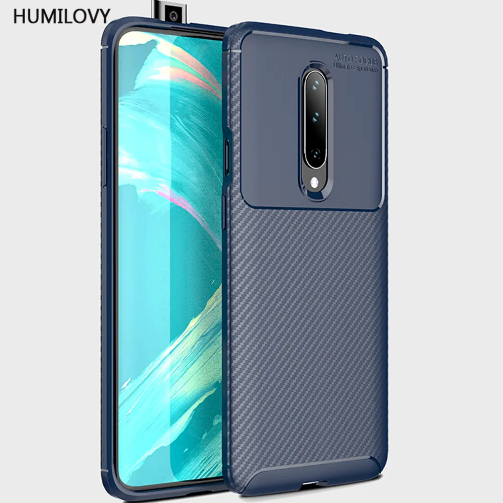 Текстурированный силиконовый чехол из углеродного волокна для Fundas Oneplus 7 Pro One Plus