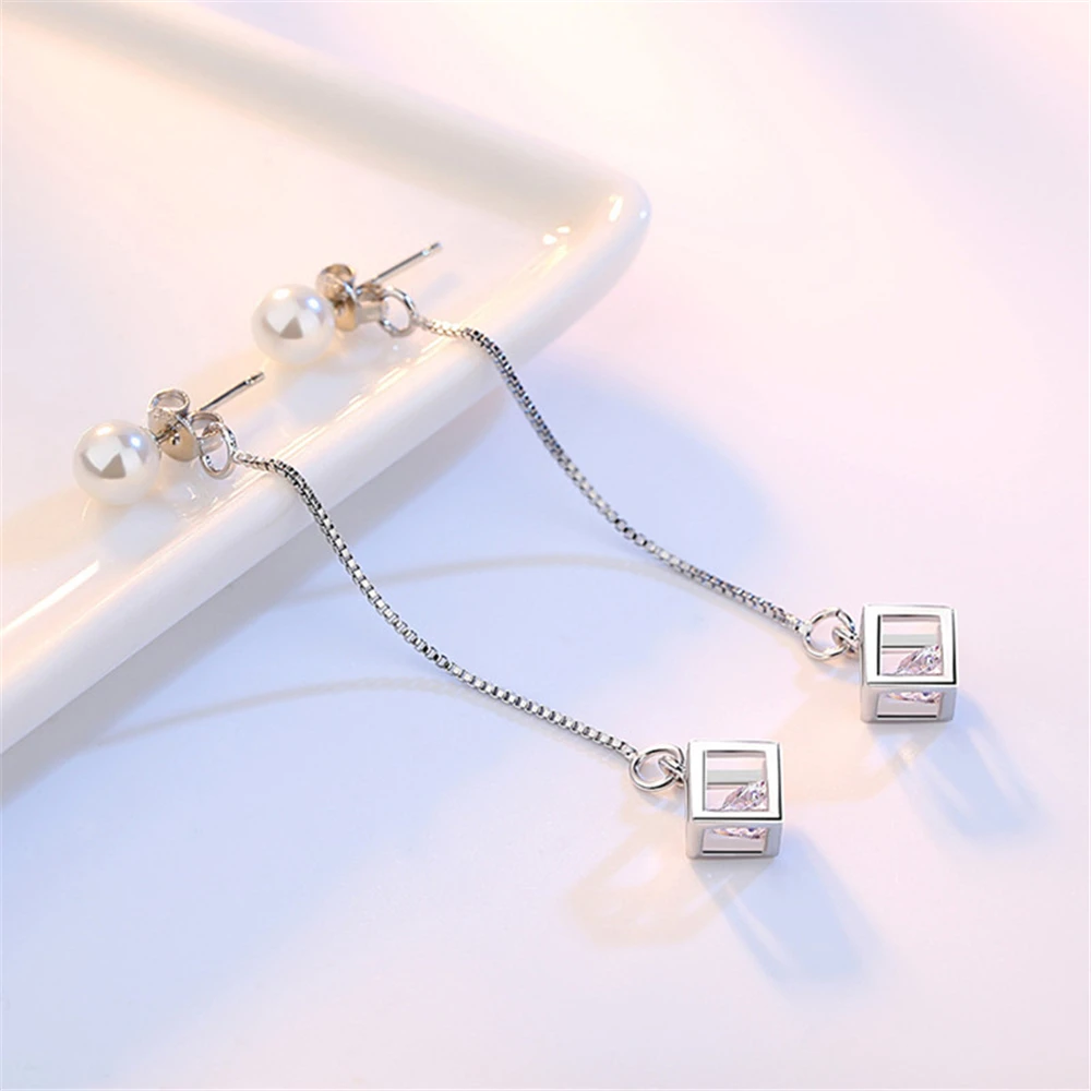 Женские серьги подвески из серебра 925 пробы|earrings long|earrings luxurydrop earrings |