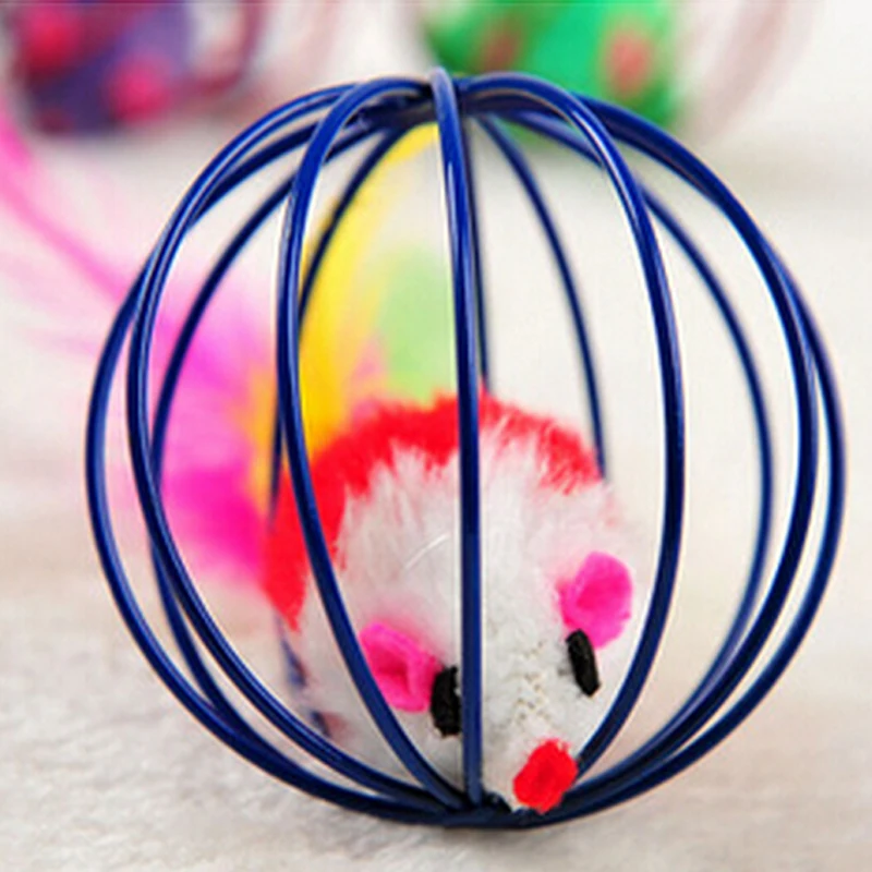 

Westrice Fun Gift Play Playing Toys False Mouse in Rat Cage Ball For Pet Cat Kitten Free Shipping Wholesale 8 Cat Pet Toy