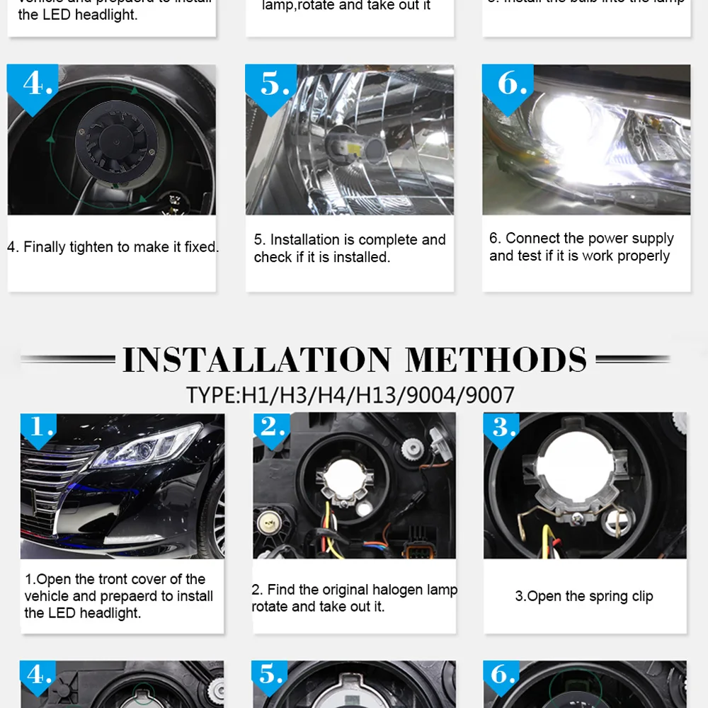 Мини H7 светодиодный H4 Автомобильные фары H11 H3 9005 HB3 9006 HB4 9012 2 шт. 60 Вт 10000Lm автомобили светодиодный освещения замена лампы 6000K 12V BJ