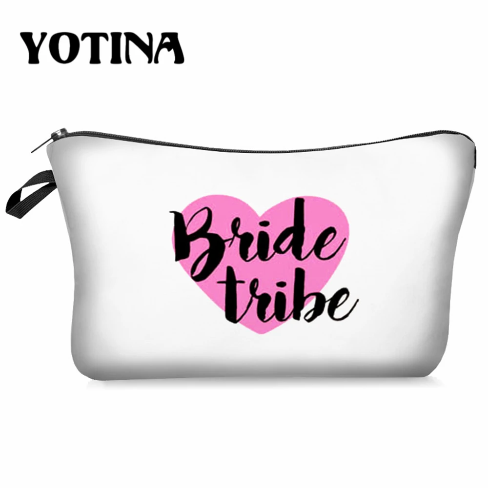 Yotina Makeup сумка женская косметичка с невесты Bridemaid печать neceser туалетный мешок