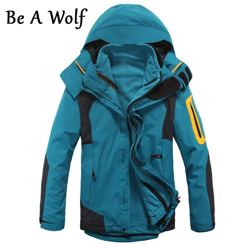 Мужская зимняя куртка с флисовой подкладкой водонепроницаемая|hiking jackets|fleece