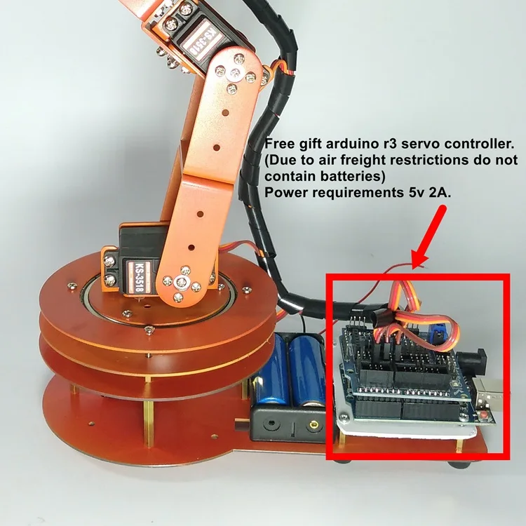 6 осевой Полностью Собранный механический Роботизированный зажим для Arduino Raspberry