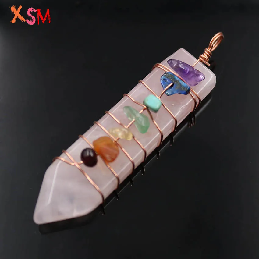 Разноцветный кристалл ручной работы в форме меча из натурального камня 7 Чакр