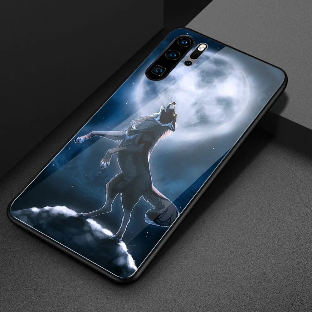Чехол для Huawei honor 8x стеклянный чехол 9 Wolf Animal max 10 20 20i v9 v10 v20 play note 10|Бамперы| |