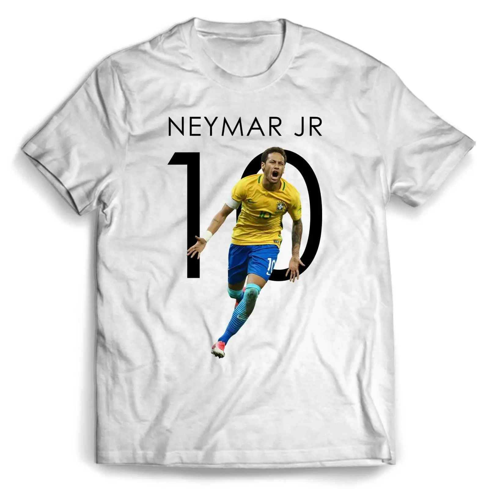 Neymar Jr 10 Brasil Мужская/Женская футболка футбол крутая Повседневная Мужская Унисекс