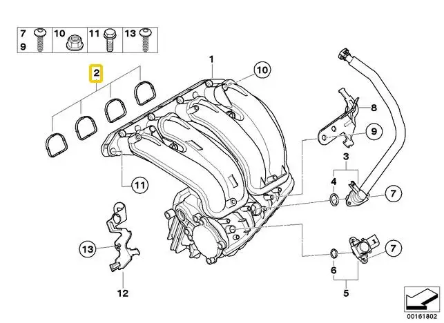 Набор прокладок впускного коллектора для BMW E81 E90 E46 E60 N45 N46 E83 X3 11617528584|gasket set|gasket set