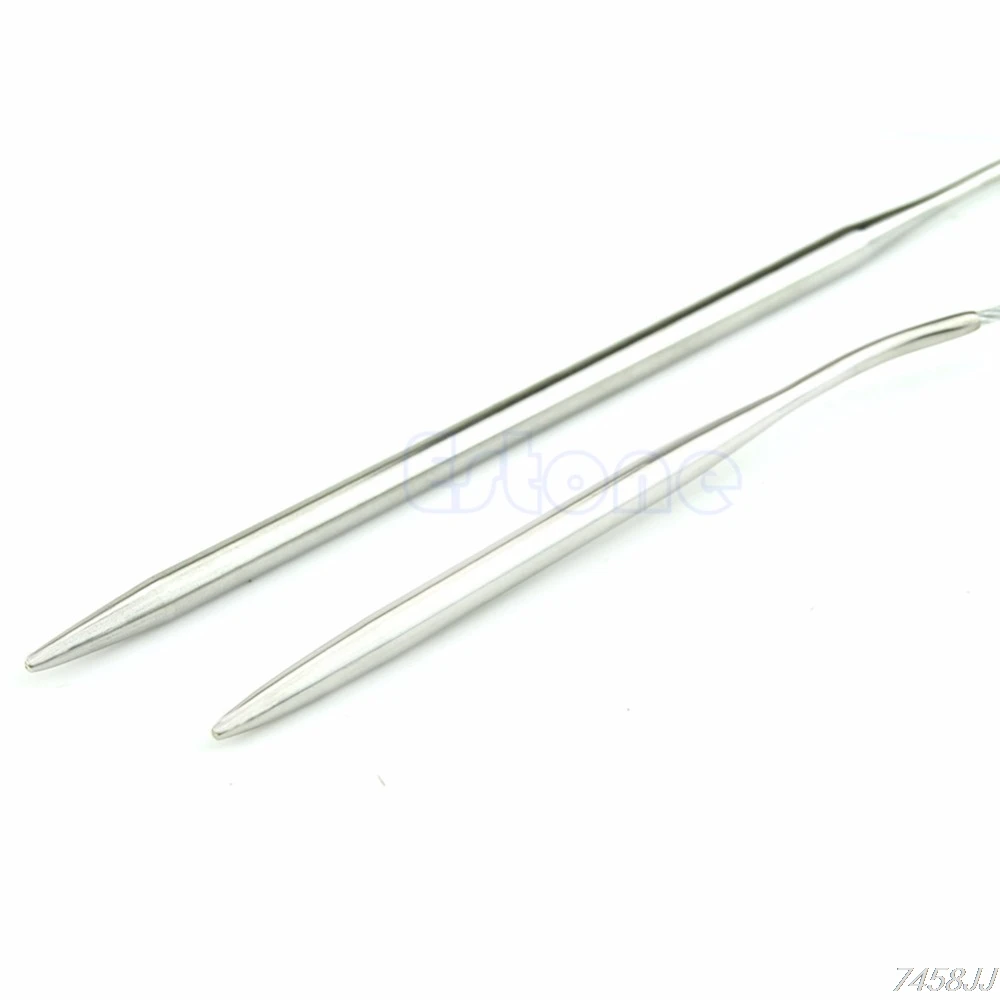 

13pcs 43cm 65cm Size UK6-18 Stainless Steel Circular Knitting Needles Knit Hook G03 Drop ship