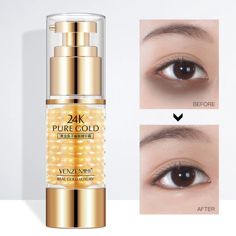 

VENZEN 24K Gold caviar Eye Serum Anti-Wrinkle Remover Dark Circles moisturizing Eye Cream Against Puffiness Anti Aging Eye care