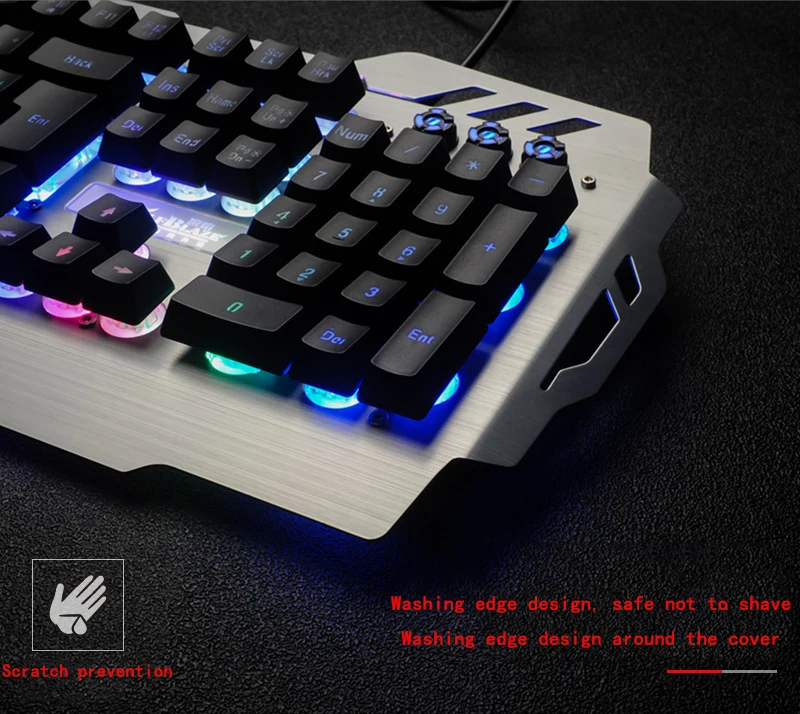 PK-900 RGB с подсветкой Проводная игровая клавиатура прозрачный переключатель Механическая-аналогичная Эргономическая клавиатура для ПК