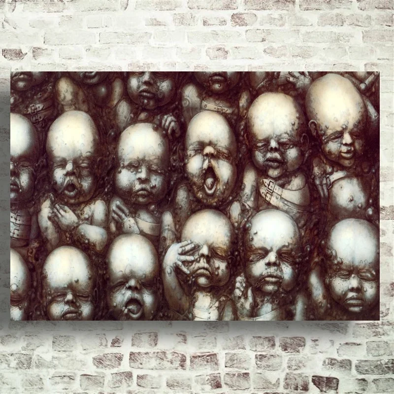 Hr Giger Alien Dark Evil Abstractive Li II художественный Шелковый плакат настенный домашний декор