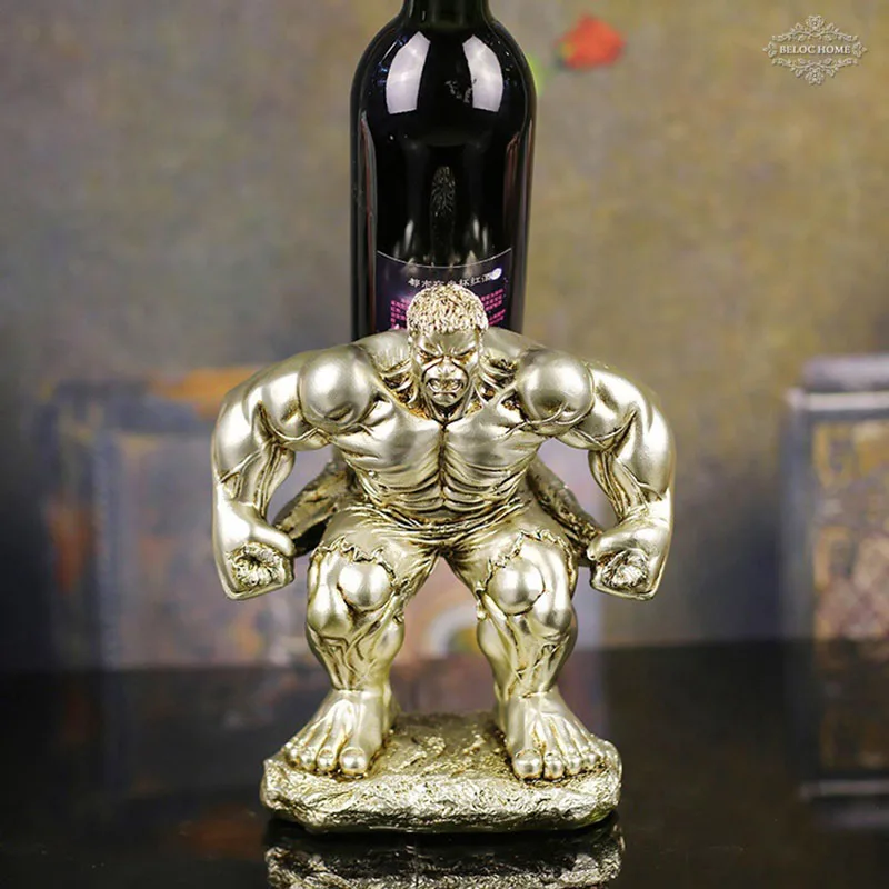 Resin Crafts Europe Home Decoration Hercules Wine Rack Figurines Hotel Decorations Creative Miniature Holder Gifts | Дом и сад